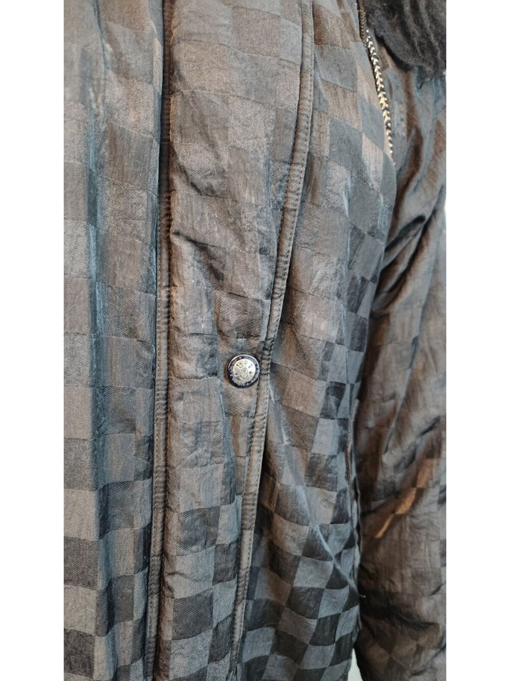 Vintage Braetan Outerwear Black Long Slv Front Zip Puffer Coat Jacket LARGE - Picture 8 of 9